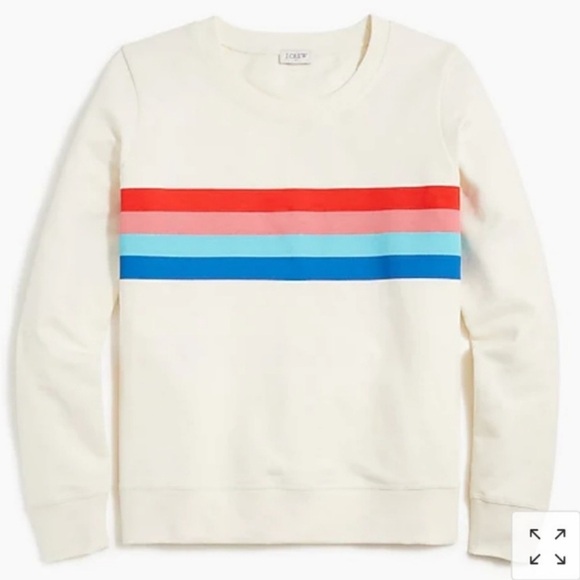 NWOT J. CREW FACTORY Retro Striped Beachy Crewneck Sweater and Shorts Set - Picture 4 of 15